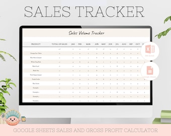 Sales Tracker Spreadsheet | Excel & Google sheets Sales and Gross Profit Tracker for Businesses | Automative Product Sales with MRR and PLR