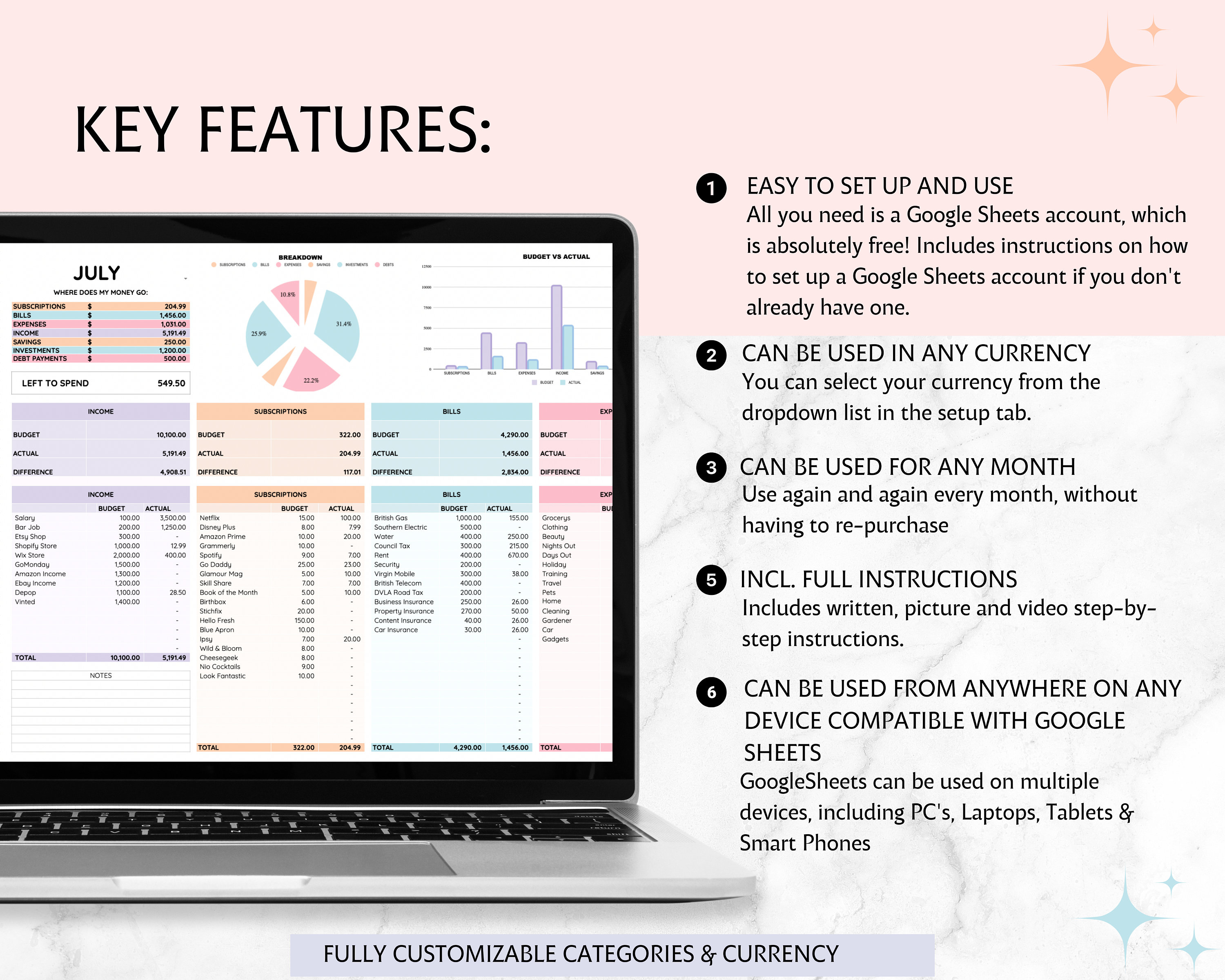 Design Letters Budgetbuch Schwarz - Haushaltsbuch Mit 12 Monatsbudgets Und Umschlägen