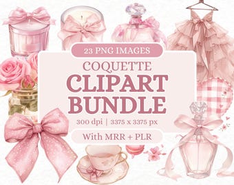 Kokette Clipart Bundle | PLR & MRR Digitales Produkt | Kommerzielle Clipart für Instagram Templates und Social Media