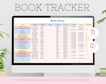 Book Tracker and Reading Log for Google Sheets and Excel, Bibliophile Spreadsheet, Ultimate Reading Tracker and Book Log