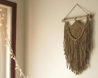 Sand Macrame Wall Hanging, Woven Tapestry wall hanging, Bohemian Wall Hanging