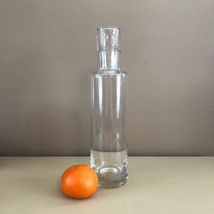Rosenthal Studio Line MCM Elegant Glass Decanter Whiskey Carafe Hollow Topper Germany Minimalist MCM Barware