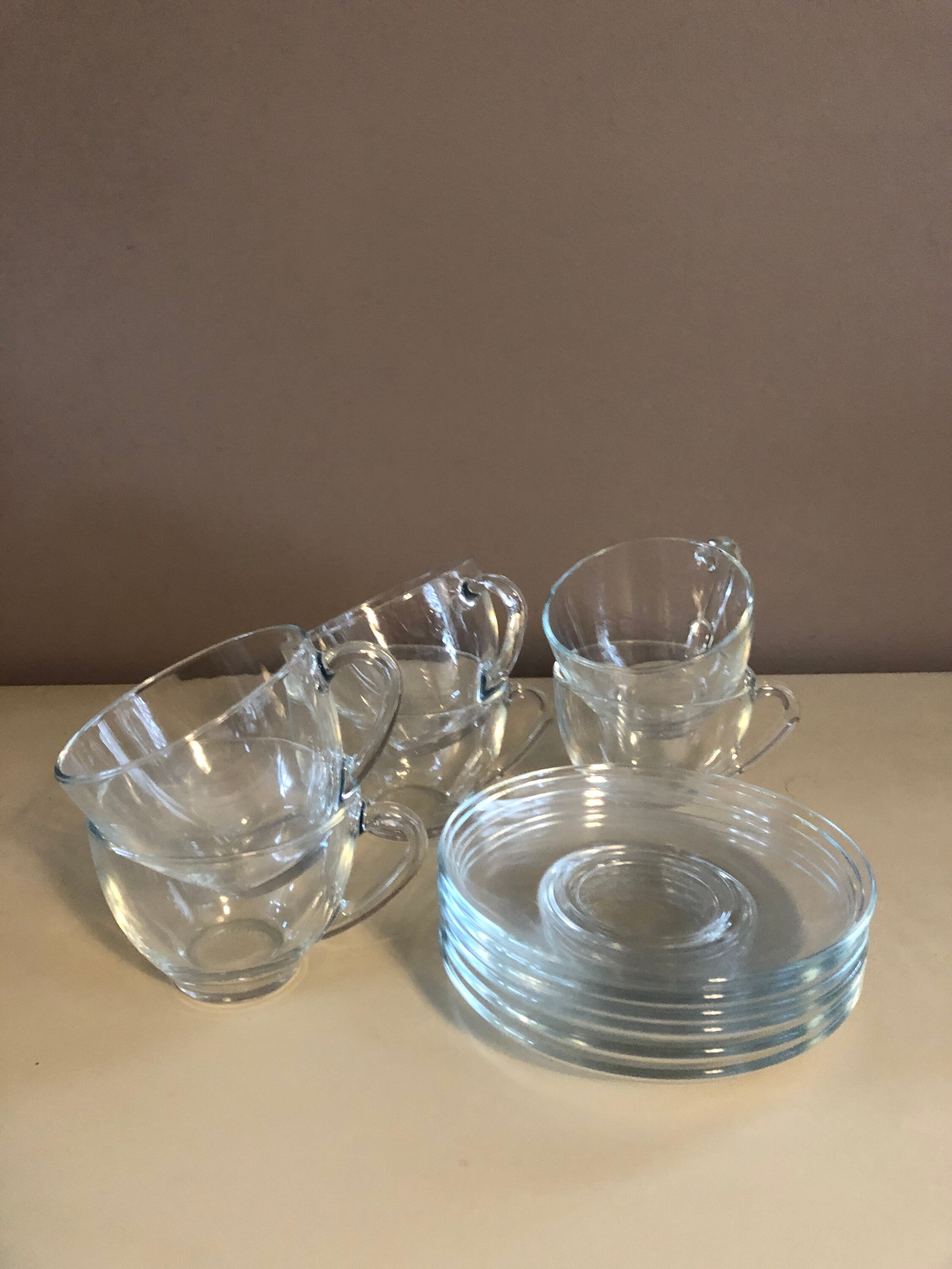 Set for 6 Vintage MCM French Arcoroc Coffee Cups & Saucers Etsy
