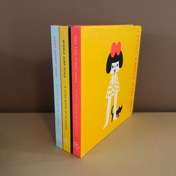 Set di 3 Kanae Sato, artista giapponese, libri per bambini con copertina  rigida per bambini da 1 a 2 anni, libro di sentimenti, azioni e opposti -   Italia