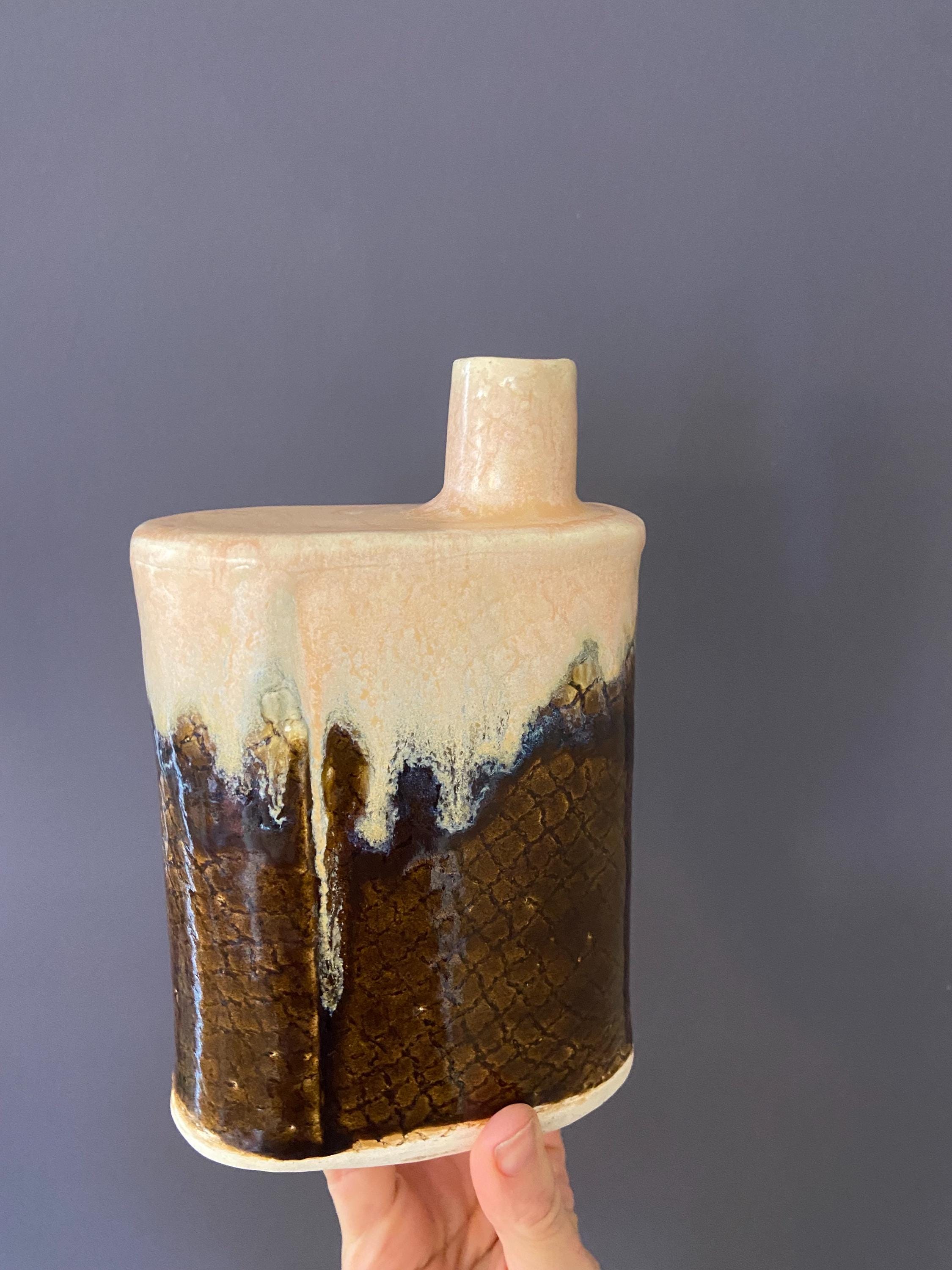Vintage Midcentury Modern Studio Pottery Drip Glaze Asymmetrical Bud ...