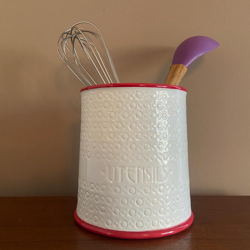 Red Utensil Holder - Etsy