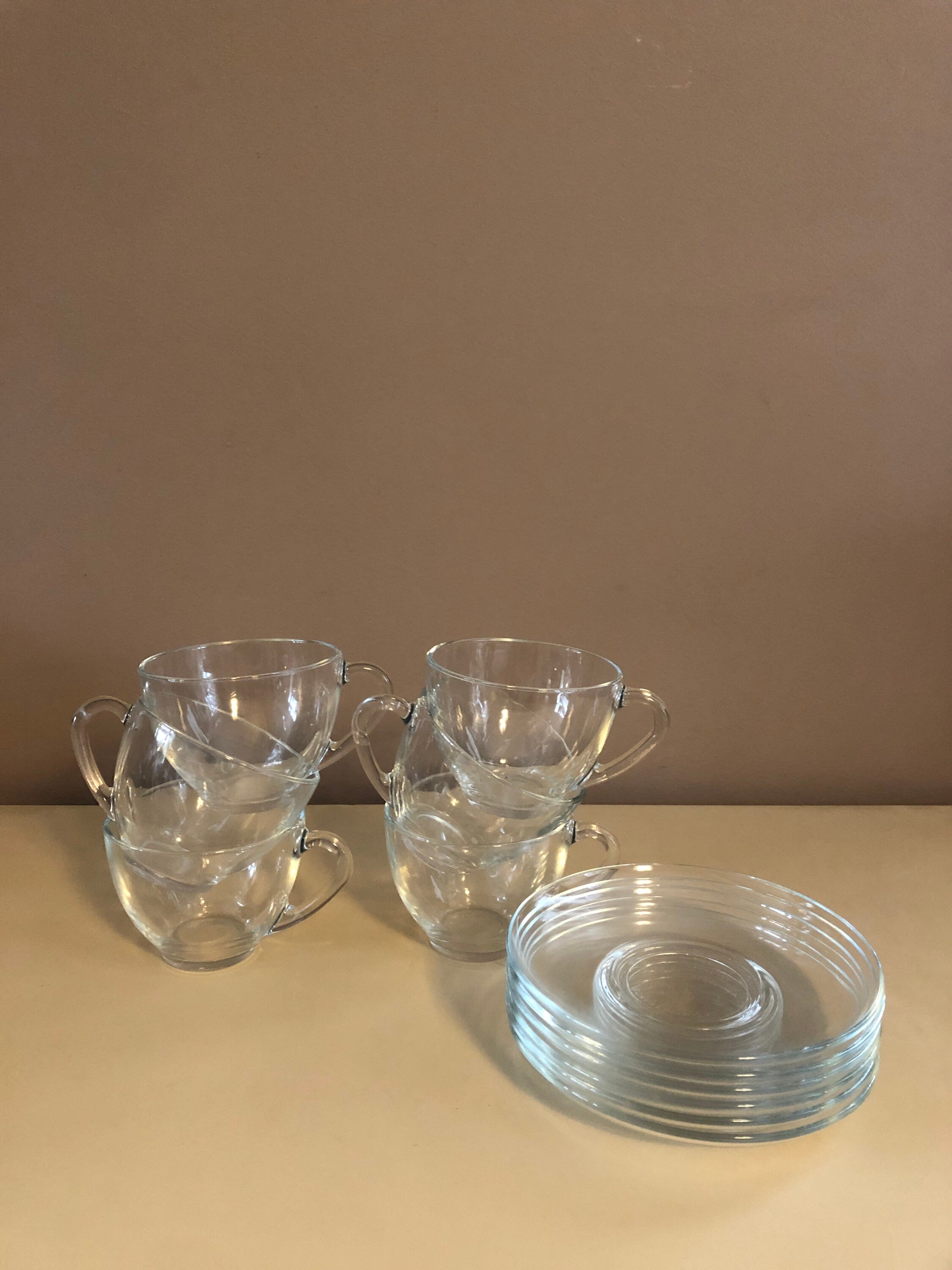 Set for 6 Vintage MCM French Arcoroc Coffee Cups & Saucers Etsy