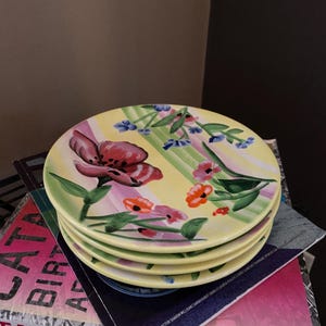 4er Set - Gabriella 8 &quot;Geschirr Vorspeisenplatte Nanette Vacher Ambiente Kollektion Floral Flower