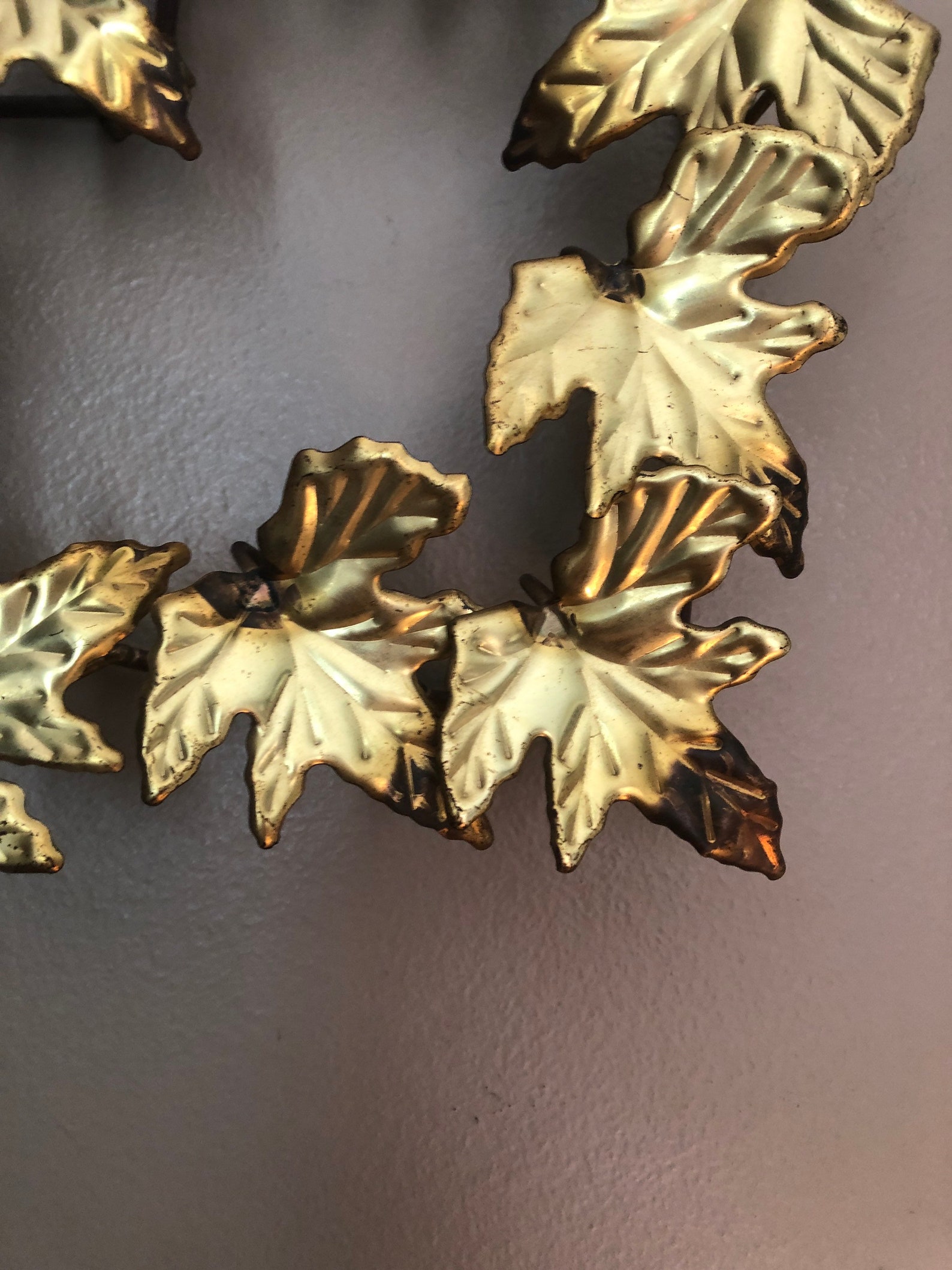 Vintage 70s MCM Gold Metal Wall Maple Leaf Art Decor Etsy