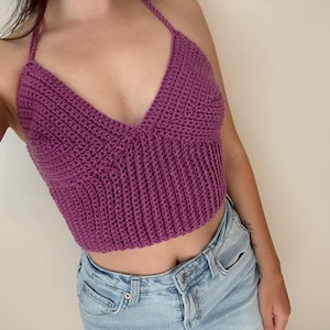 Customizable Crochet Halter Crop Top, Made to Order, Variety of Sizes