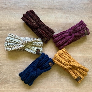 Crochet Chunky Ear Warmers, Crochet Headband, Size for adults and young adults