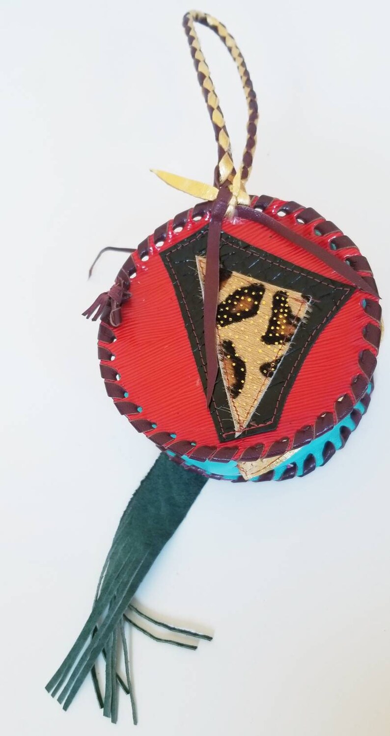 Handmade wearable art Small leather purse with wrist strap Etsy