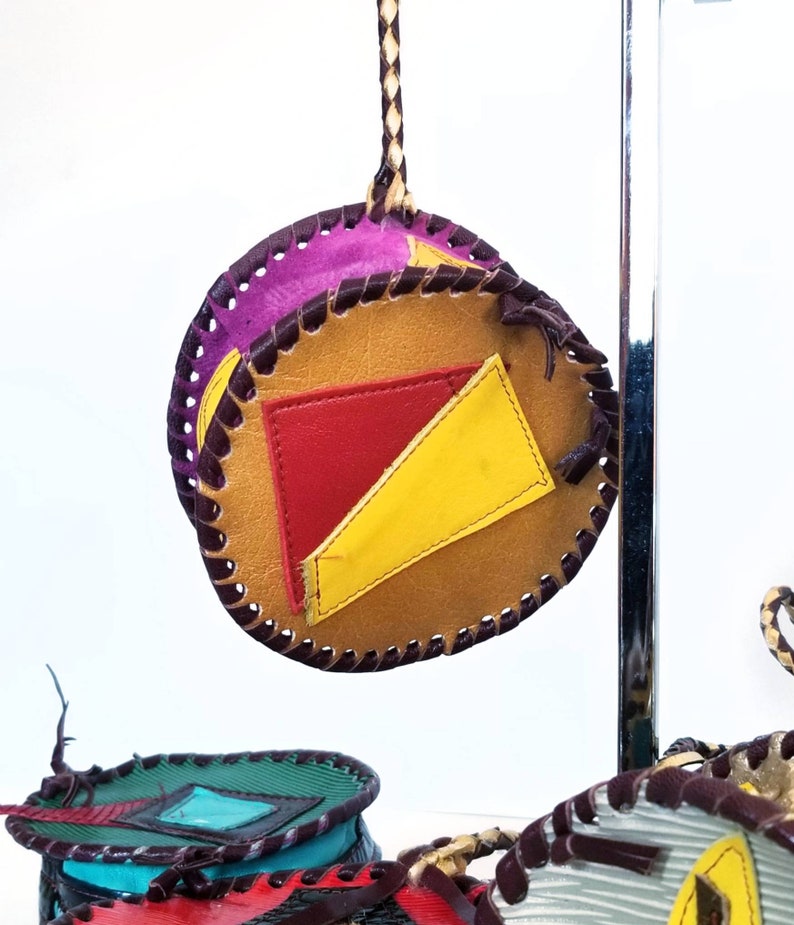 Handmade wearable art Small leather purse with wrist strap Etsy