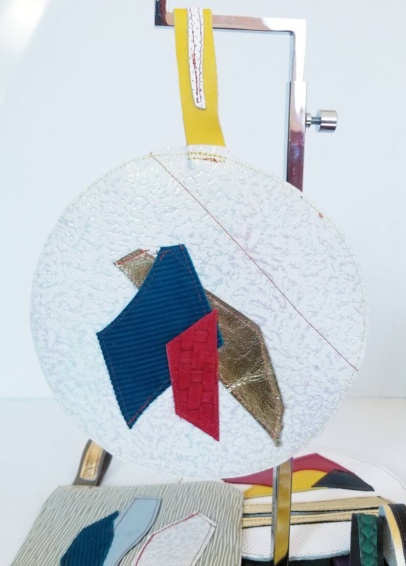 Handmade Wearable Art Circular Leather Purse With Strap Etsy