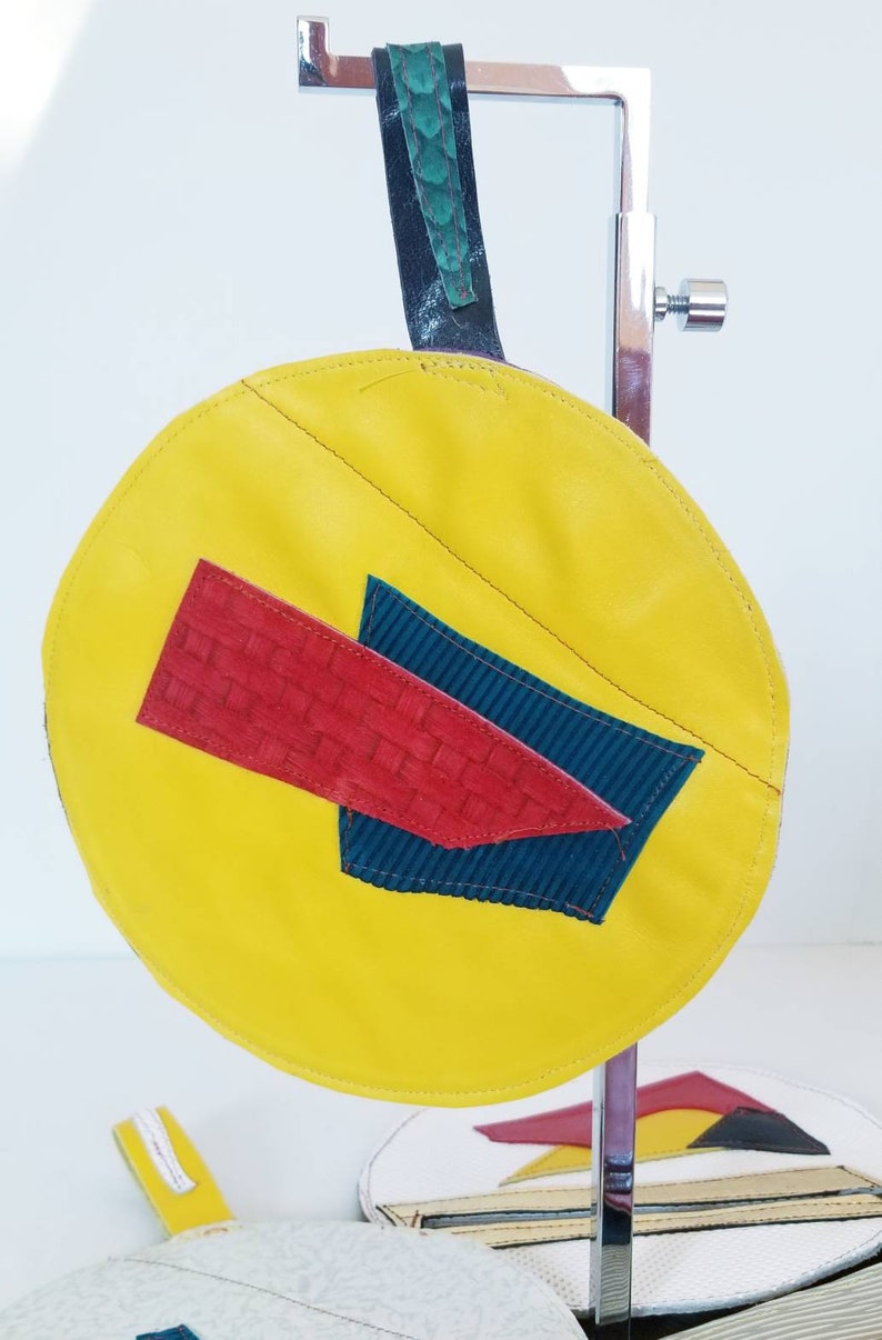 Handmade Wearable Art Circular Leather Purse With Strap Etsy