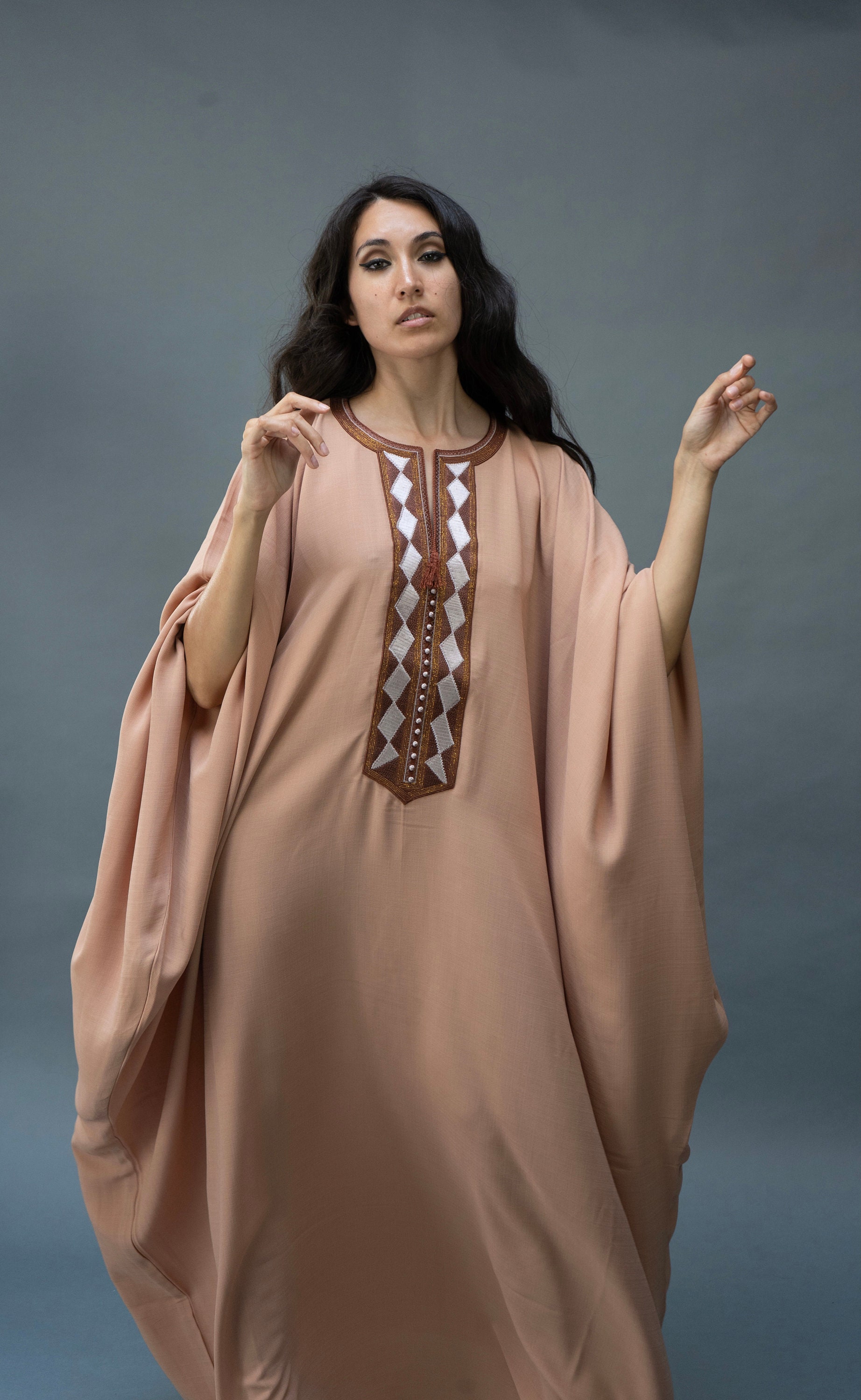 Hand Embroidery Kaftan Dress - Etsy
