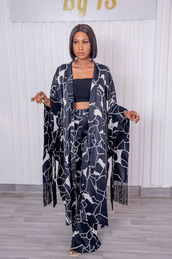 Multi-colored kaftan set