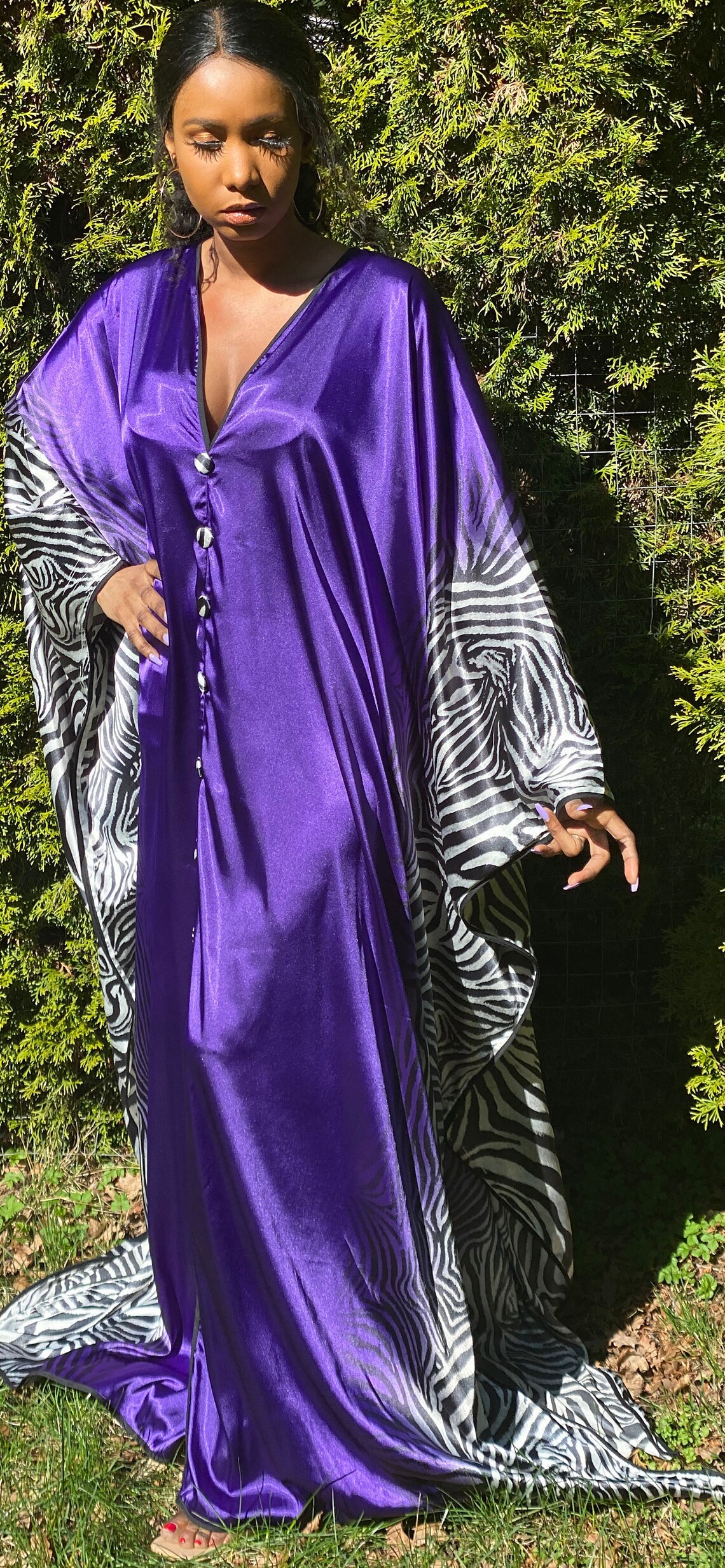 Purple Kaftan Abaya Dress | Etsy