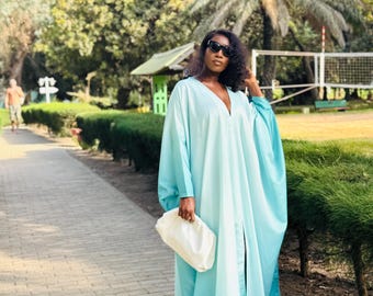 Ombre Print Kaftan Dress: Lightweight Beach Cover Up