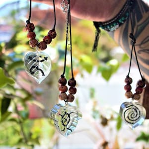 Taino Art Resin Leaves Necklaces/Pendant with Taino Symbols Coqui Water Carey