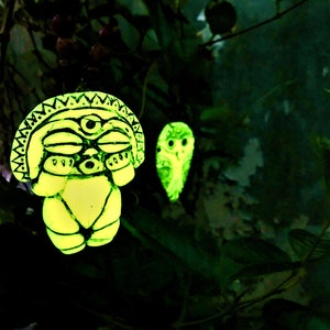 GLOW in the DARK Taino Art Diosa Luna, Mucaro Amulet Pendant Necklace for Spirituality Espiritualidad image 5