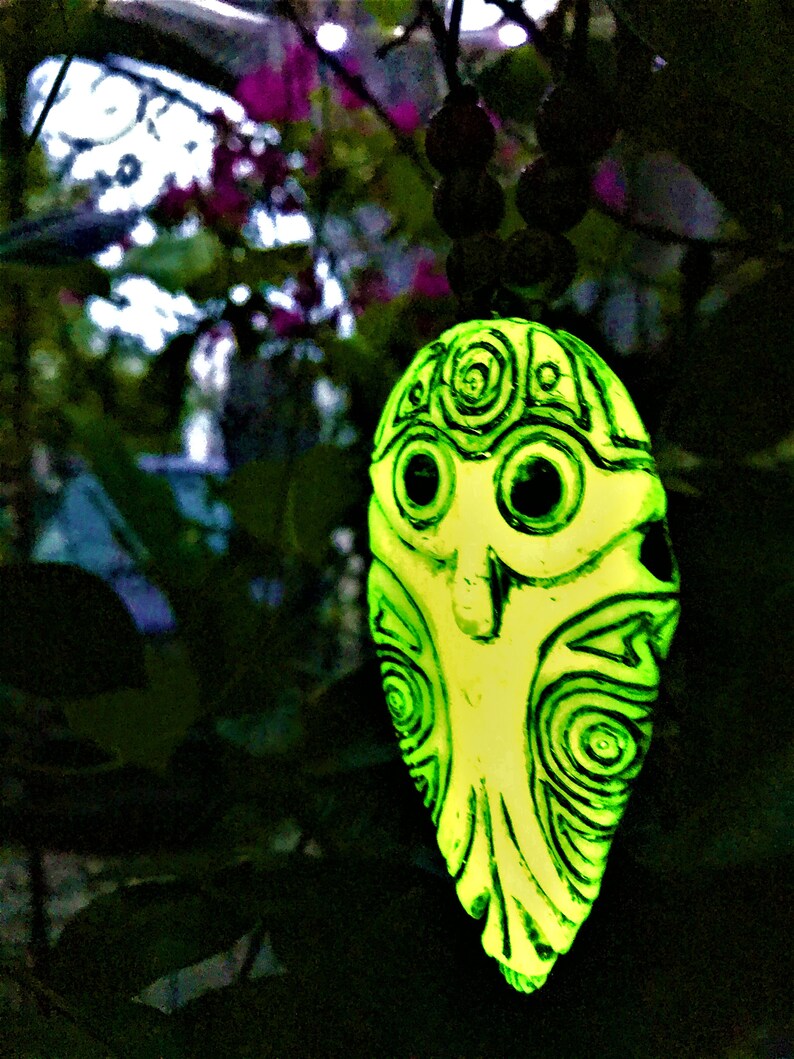 GLOW in the DARK Taino Art Diosa Luna, Mucaro Amulet Pendant Necklace for Spirituality Espiritualidad image 6