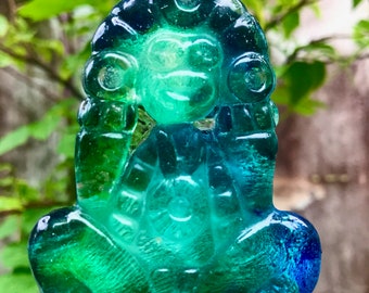 Bagua Line Taino Indigenous Resin Jewelry Guanin Atabey Water Necklace Pendant Amulet