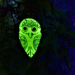 GLOW in the DARK Taino Art Diosa Luna, Mucaro Amulet Pendant Necklace for Spirituality Espiritualidad image 4