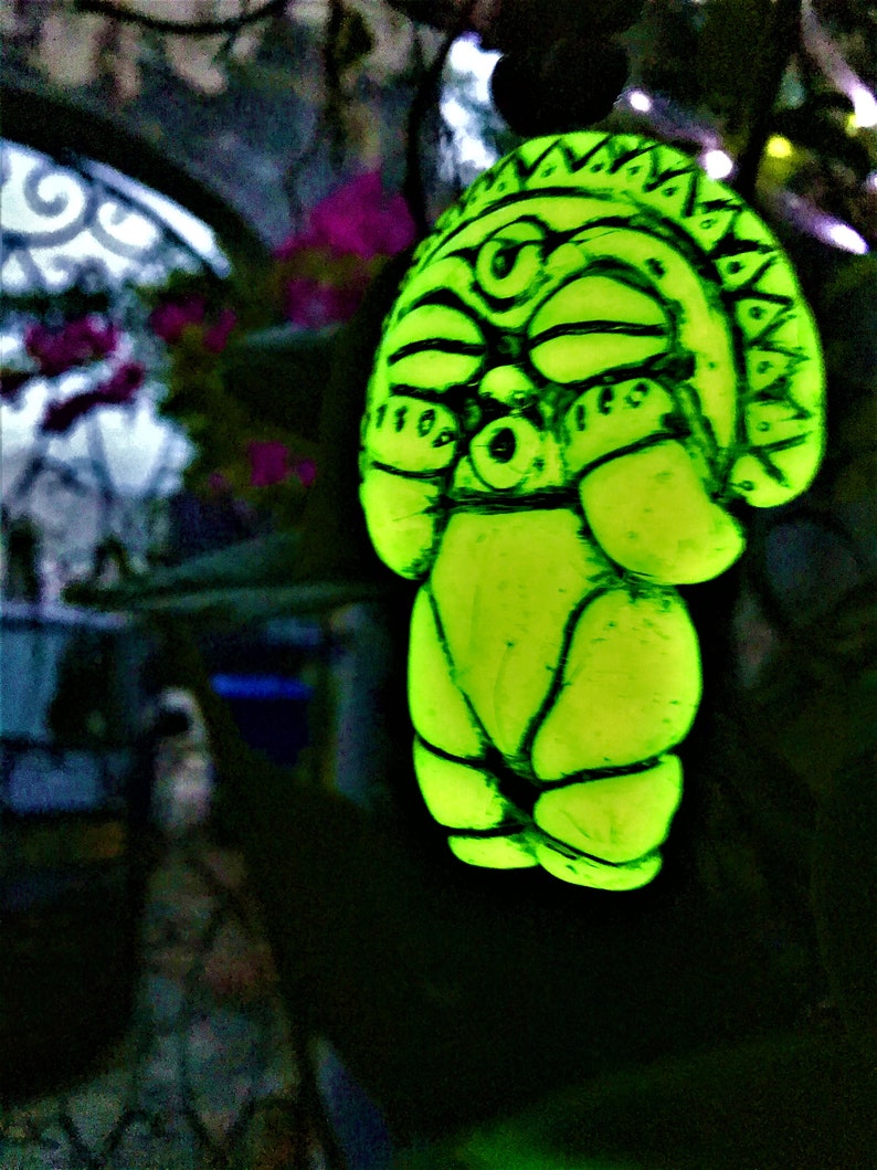 GLOW in the DARK Taino Art Diosa Luna, Mucaro Amulet Pendant Necklace for Spirituality Espiritualidad image 7