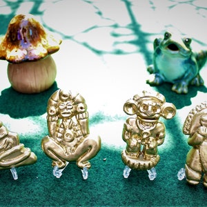 Metallic Gold Color Taino Art Sculptures Cemis Set of 4