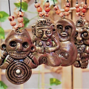 Taino Art Boinayel, Maquetaurie Guayaba, Guabancex or Itiba Cahubaba Amulets Pendants Necklace