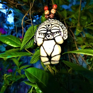 GLOW in the DARK Taino Art Diosa Luna, Mucaro Amulet Pendant Necklace for Spirituality Espiritualidad image 3