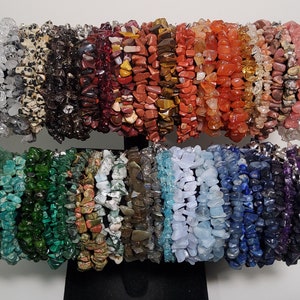 Your Choice Semi Precious Crystal Gemstone Chip Bracelet