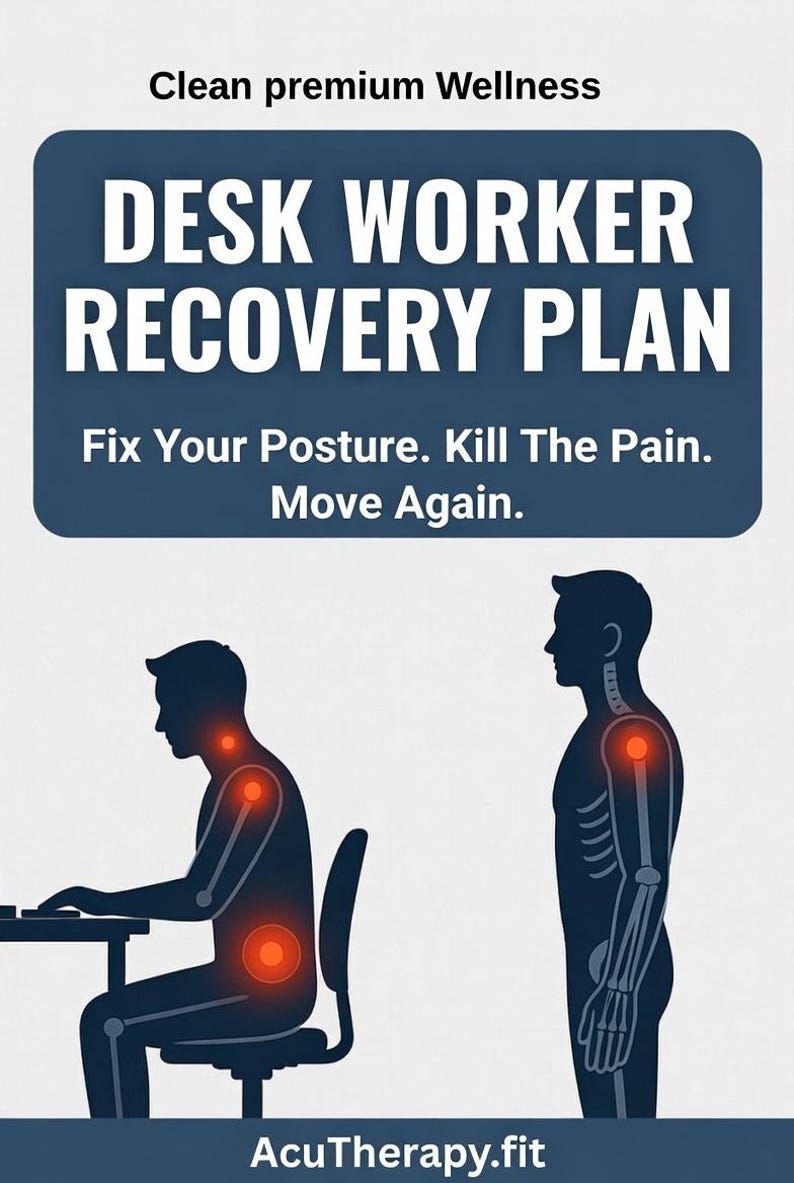 Fix Back Desk Desk Worker Recovery Plan — Printable Guide to Fix Posture, Relieve ...