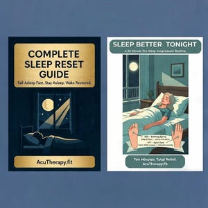 Schlaf- und Erholungssystem-Paket — druckbare Akupressur-Routine + vollständiger Schlaf-Reset-Leitfaden für Schlaflosigkeit und tiefe Ruhe