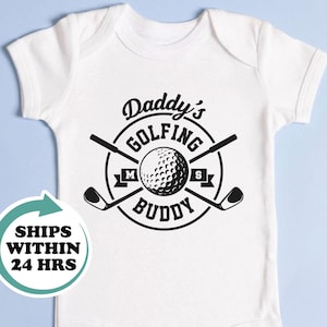 Daddy&#39;s Golfing Buddy Baby Onesie®, Baby Announcement Bodysuit, Gift Ideas For Golfer Dad Parents, Future Golfer, Golf Theme Baby Shower