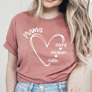 Personalized Heart Shirt, Custom Name Shirt, Heart Shirt, Valentine&#39;s Day Gift, Valentine&#39;s Shirt, Birthday Gift, Gift Shirt, Christmas Gift