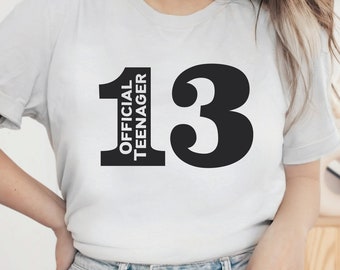 13th Birthday T-Shirt, Official Teenager Shirt, Teenager Shirt, Cute Birthday Shirt For Her, For Him, Birthday Gift, 13, 2012 Birthday Shirt