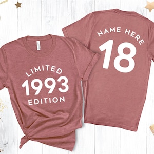 Limited Edition Birthday T-Shirt, Custom Name / Number, Personalized Shirt, Birthday Shirt for Women, Birthday Gift For Her, For Him, Teen