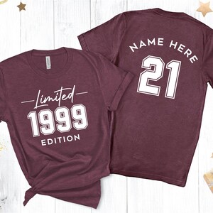 Limited Edition Birthday T-Shirt, Custom Name / Number, Birthday Shirt for Women, Birthday Gift For Her, For Him, Personalized Shirt, Teen