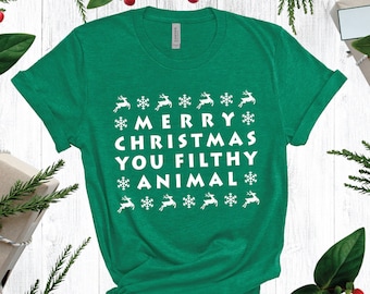 Frohe Weihnachten Sie dreckiges Tier T-Shirt, Weihnachtshemd für Männer und Frauen, lustiges Weihnachtshemd, Weihnachtsgeschenk