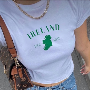 Irland Ost 1937 Damen Baby T-Shirt, St. Karte von Irland Shirt, St. Paddys Tagesgeschenk für Sie, irische Karte Shirt, St. Patricks Tagesoutfit