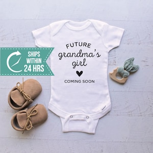 Future Grandma's Girl Baby Onesie®, Custom Baby Announcement Bodysuit, Newborn Boy Girl Gifts, Baby Shower Gift, New Grandma & Grandpa