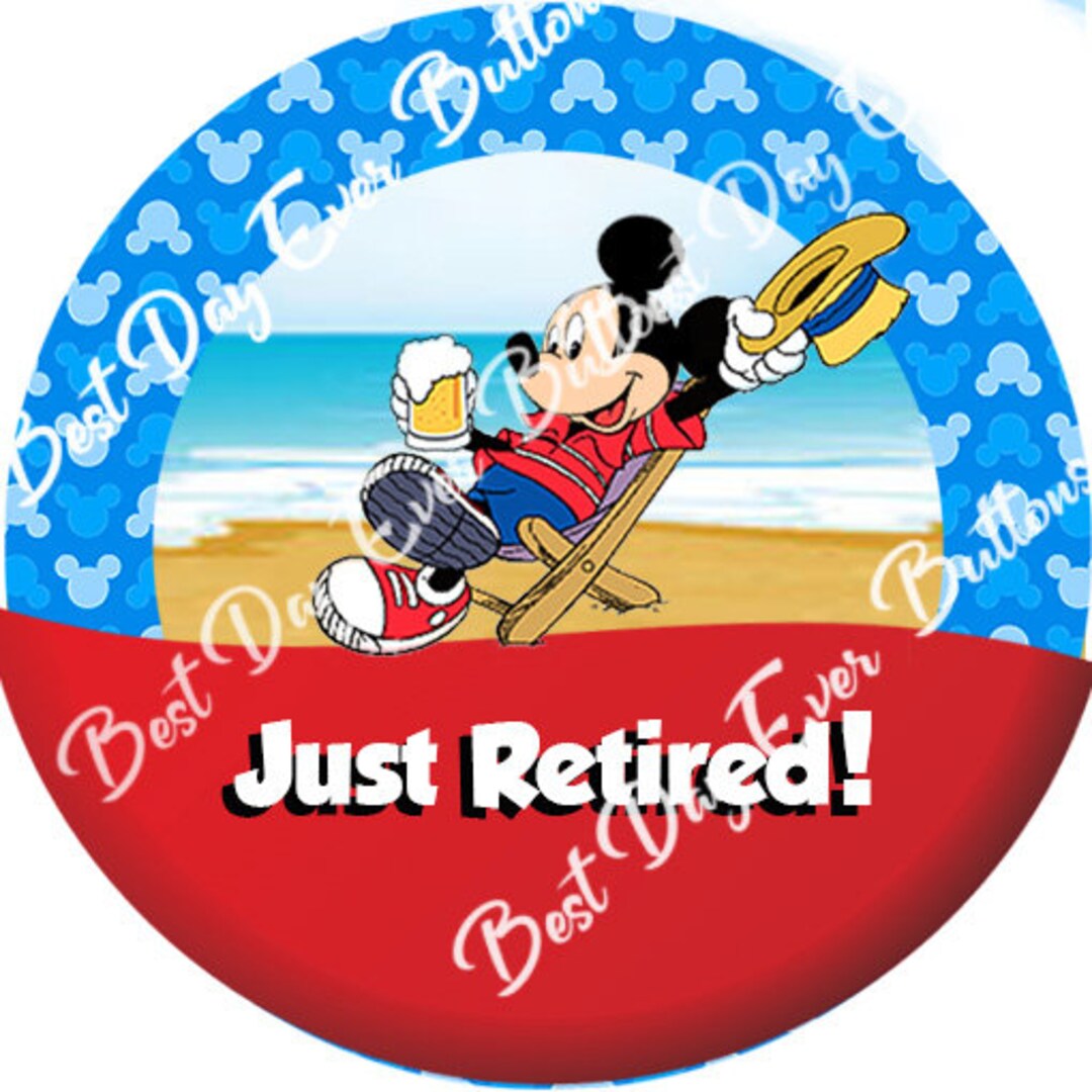 Disney Retirement Buttonsmickey Retirement Buttonsmickey Etsy