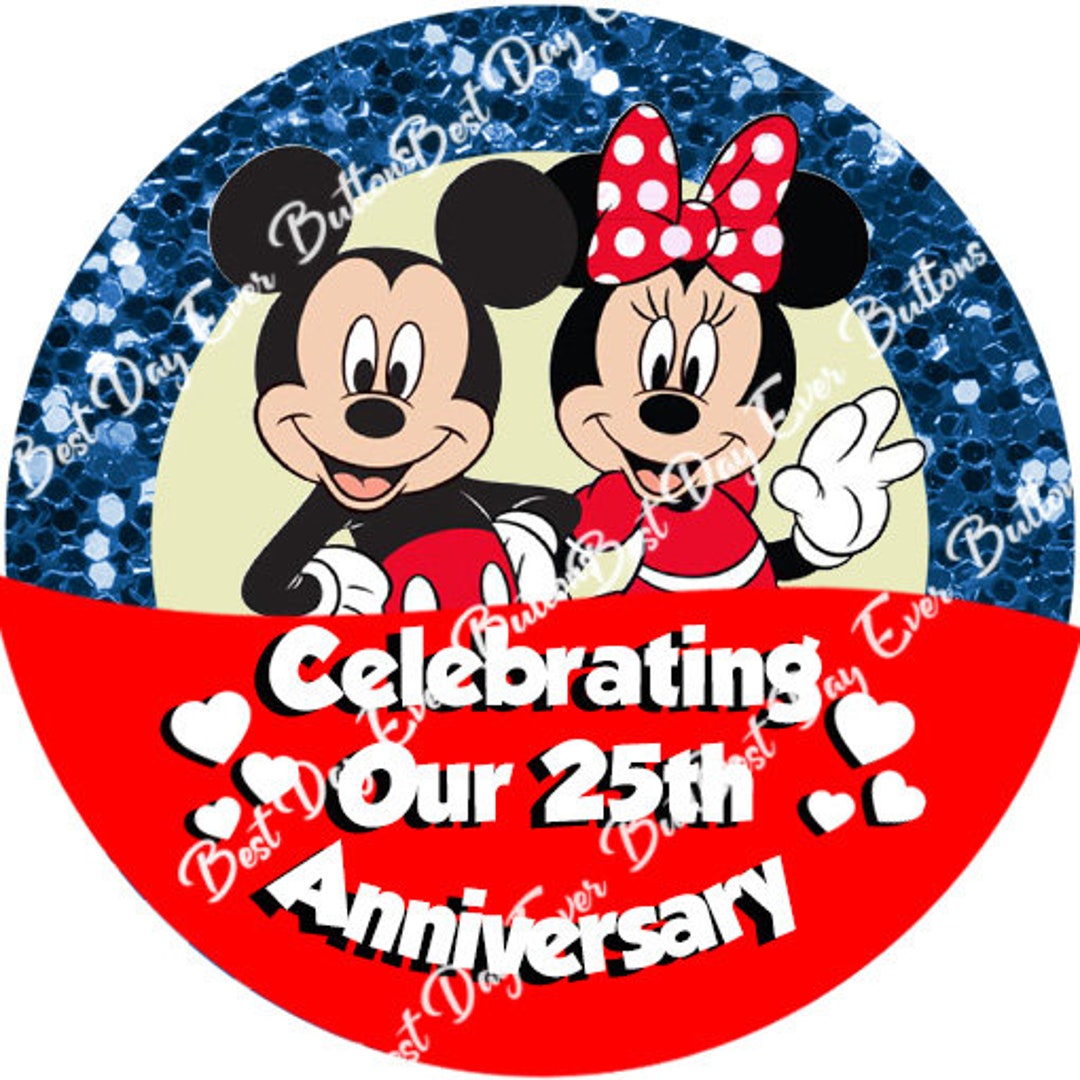 Disney Anniversary Buttons-disney Anniversary Pins-disney - Etsy
