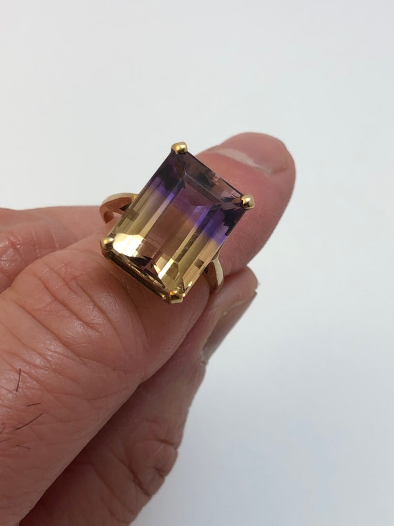 Vintage 10K gold ametrine ring