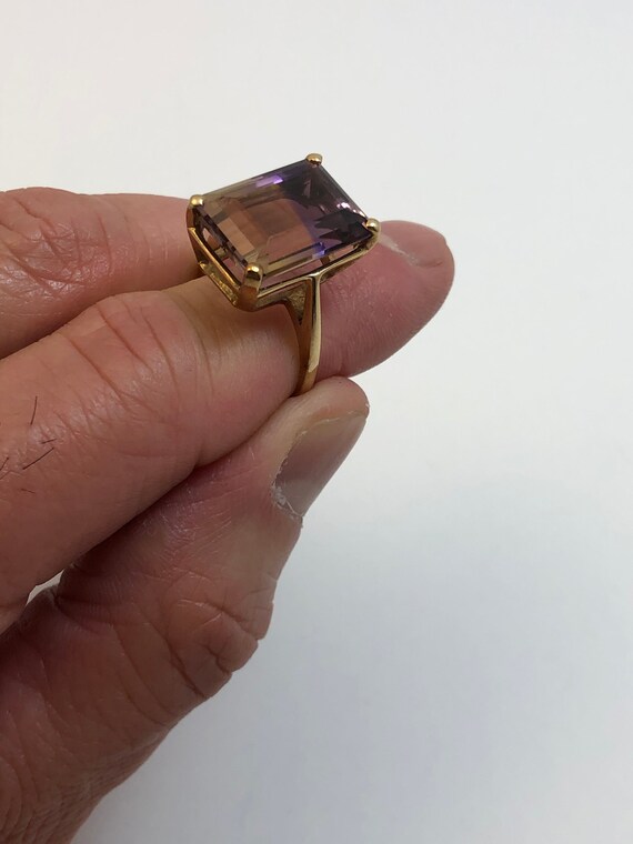 Vintage 10K gold ametrine ring - image 3