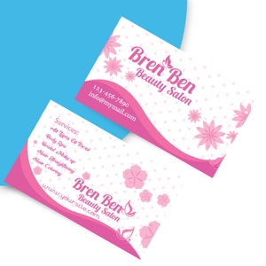 Beauty Salon Service Business Cards _ Custom Business Cards_Digital File Only