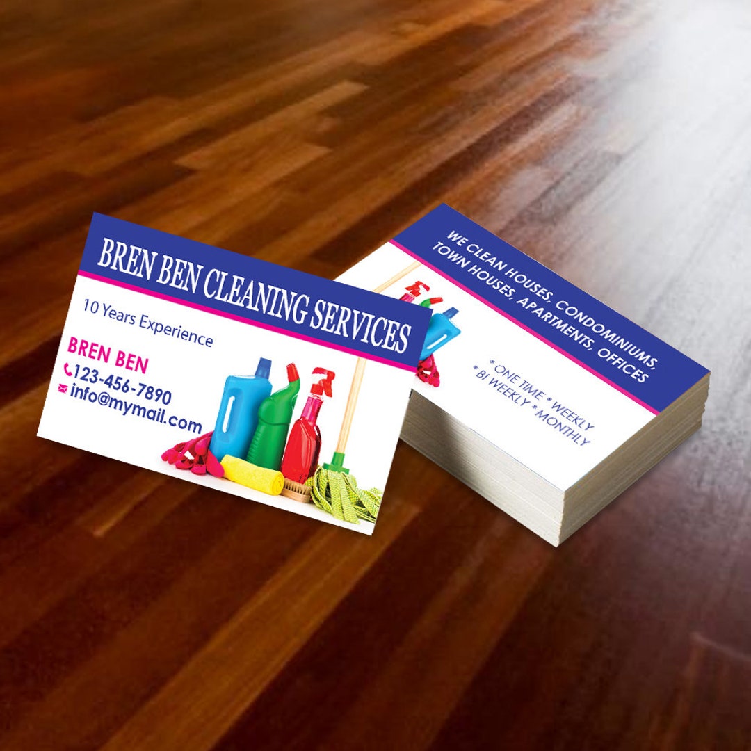 Custom House Cleaning Business Cards _ Custom Cleaning Service Business