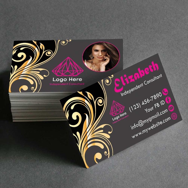 Personalized Jewelry  Business Cards with Photo _ Custom Business Cards_ Photo Card_Digital File Only